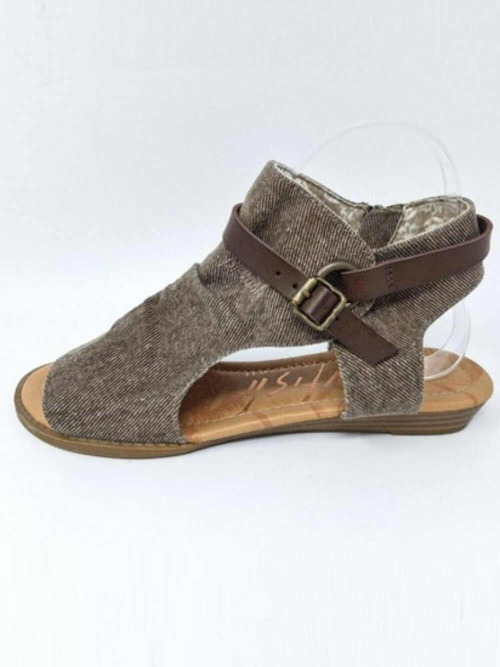 Blowfish Sandals Women's 8 Gladiator Flat Strappy Malibu Beige Fabric Open Toe